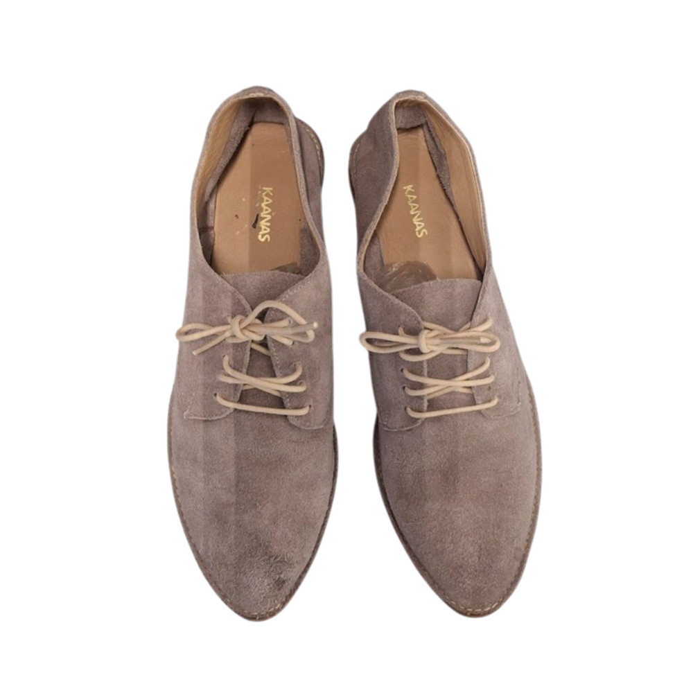 Kaanas Fiano Oxford Flat Suede Taupe Women’s Shoes Size 11 Leather Sole